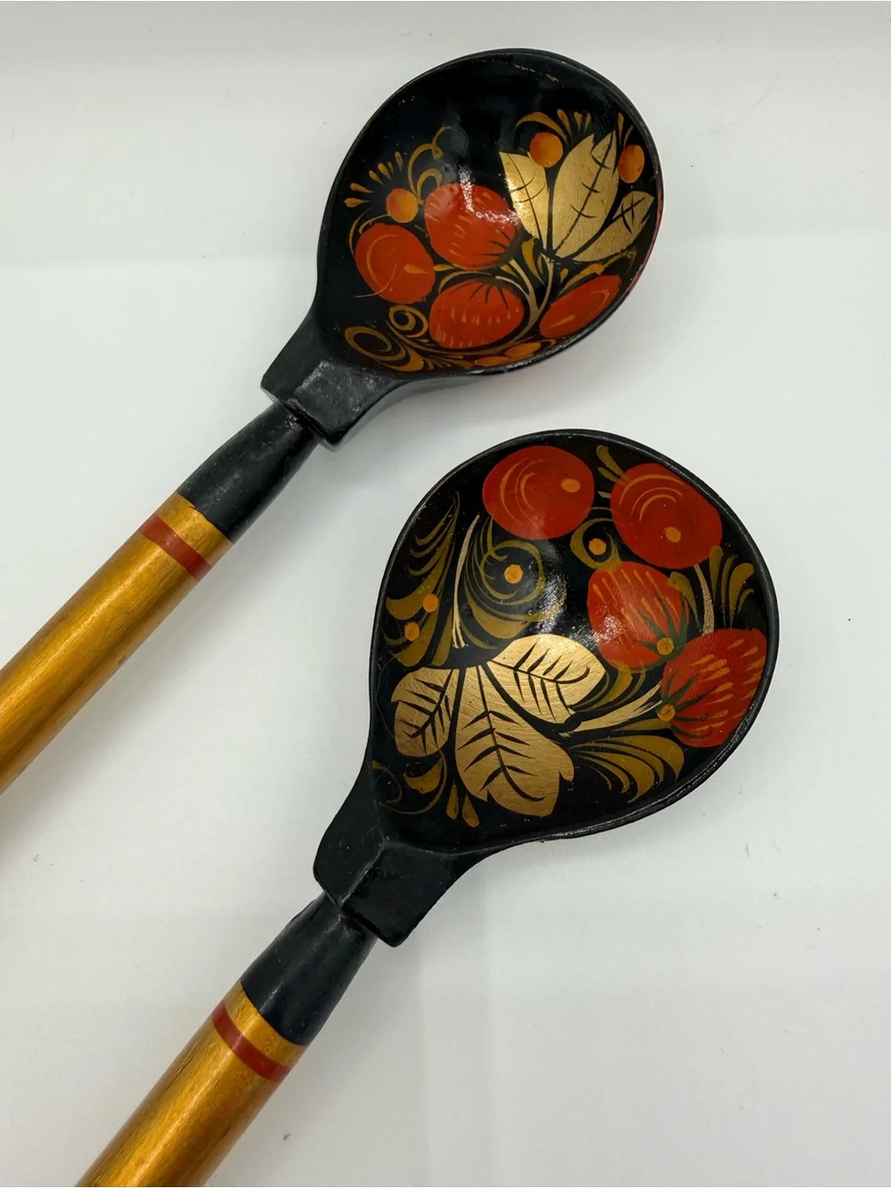 Hand-Painted Black and Gold Decorative Dining Spoons
